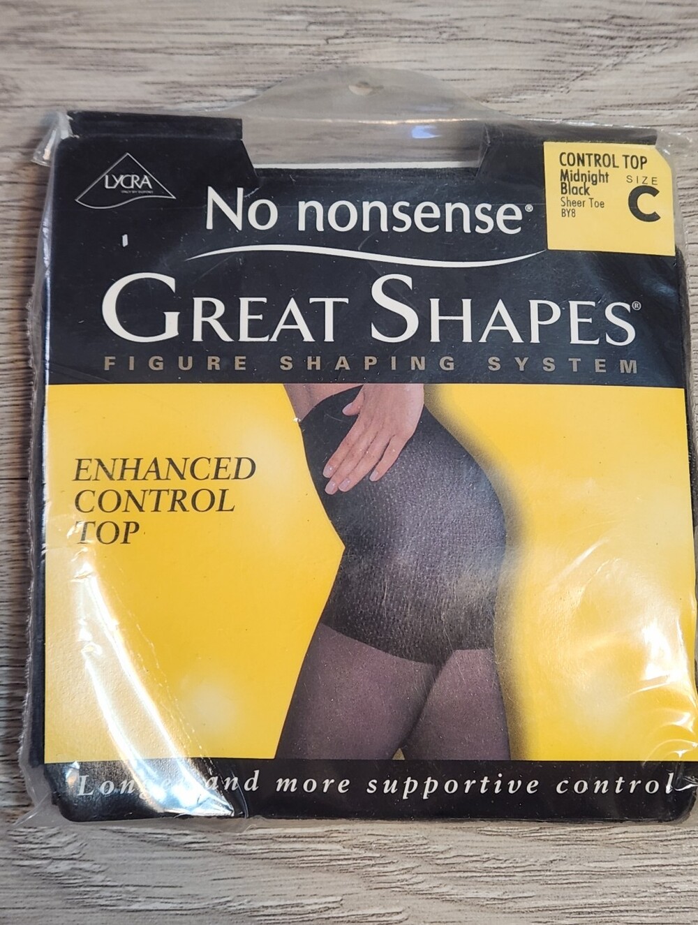 No Nonsense Midnight Black control top pantyhose, Size C